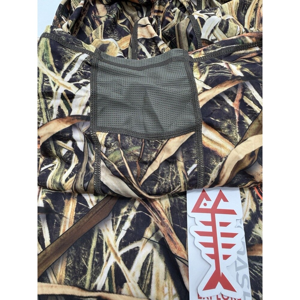 BassDash Dried Reeds Women’s UPF 50+ Camo Hoodie Shirt w Neck Gaiter FS03W 2XL - Picture 6 of 7